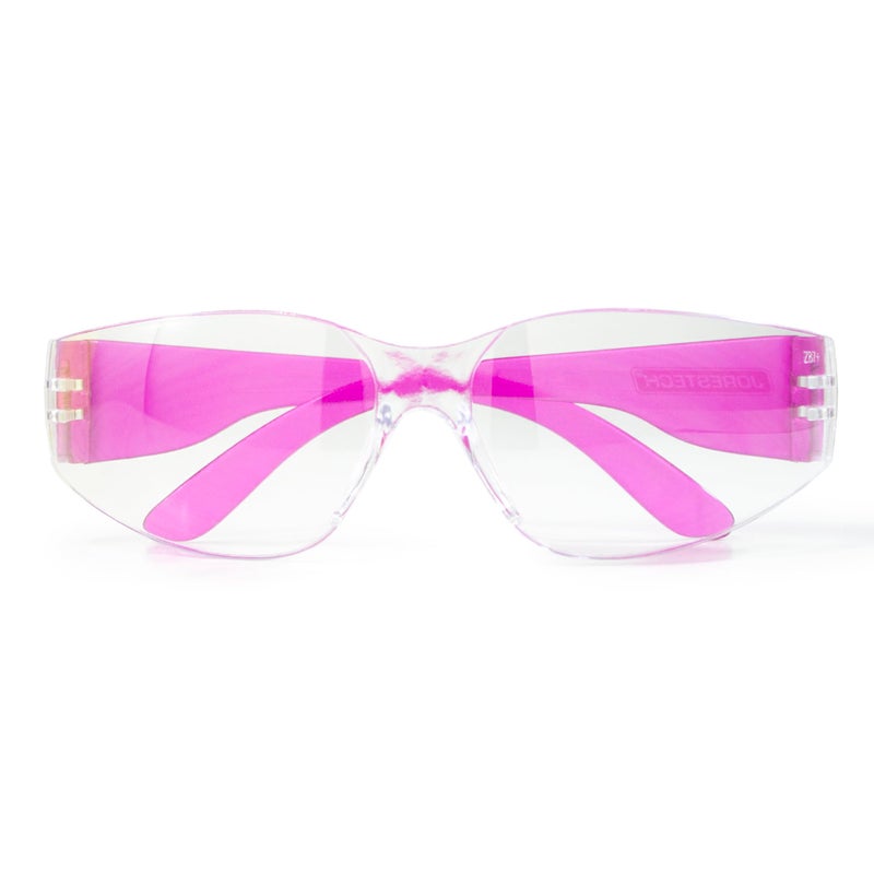 JORESTECH Eyewear Protective Safety Glasses, Polycarbonate Impact Resistant Lens Pack of 12 (Clear, Pink) - Image 3